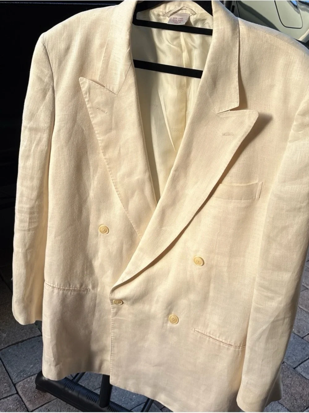 Gucci Ivory Double-Breasted Linen Sport Coat